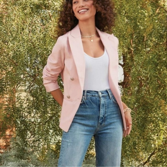 Evereve Jackets & Blazers - Evereve Lenox Blazer Light Pink Cotton Twill Size Small